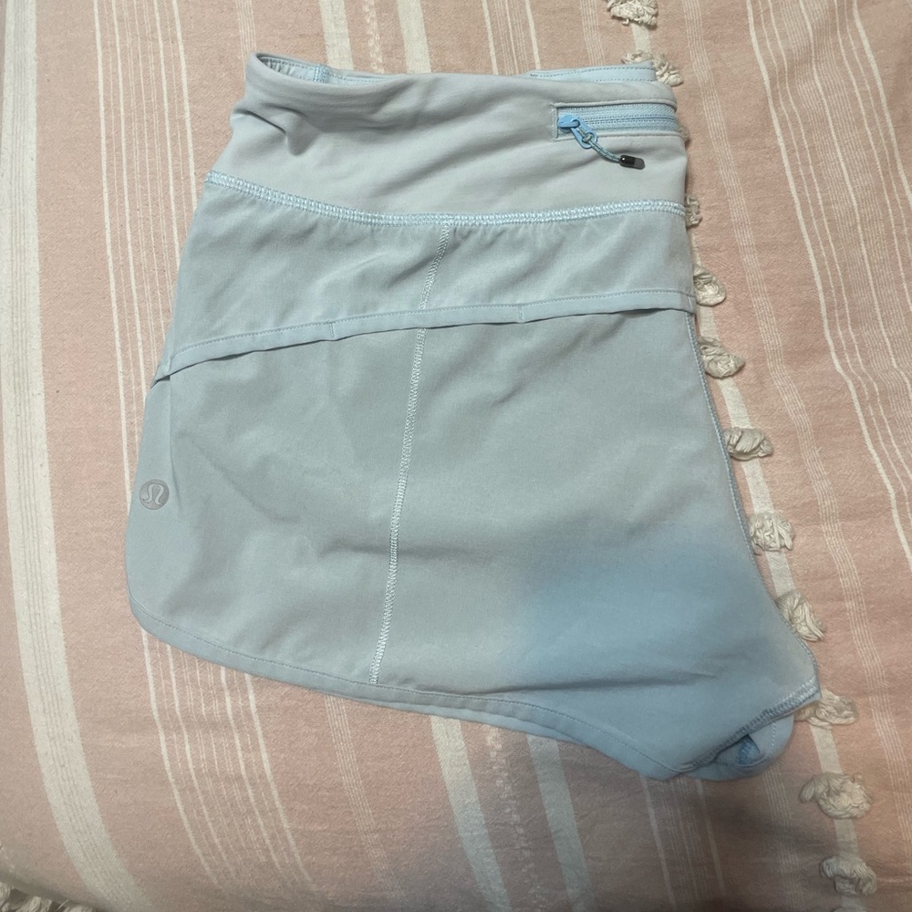 light blue lululemon speed up shorts